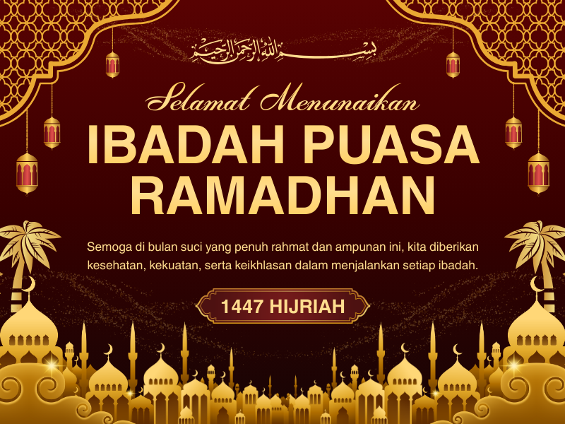 SELAMAT DATANG " BULAN RAMADHAN  " AHLAN WA SAHLAN RAMADHAN 1447 H * SMP NEGERI 1 PANARUKAN *